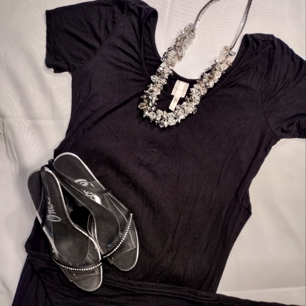 Black knit maxi dress large
